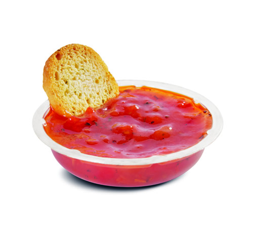 Bruschette con crema di pomodorini e peperoni